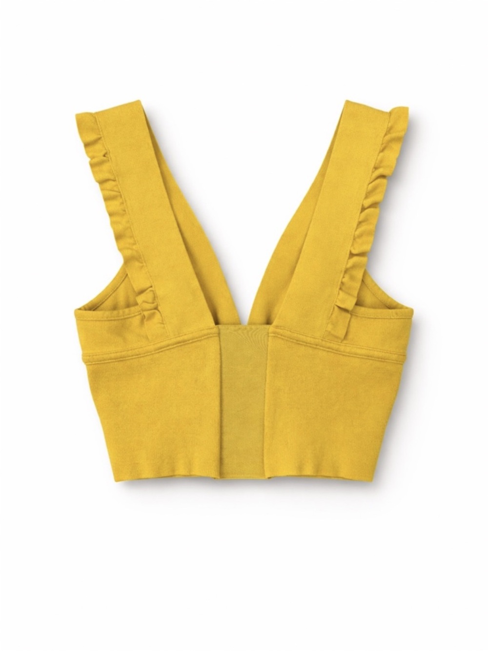 Zara Yellow Ruffle Cropped Top - Picture 2 of 4